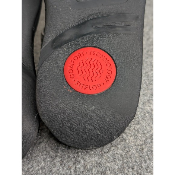 Fitflop Women's Walkstar Flip Flop Sandals Black Size 6 Stitched Leather - Picture 8 of 10